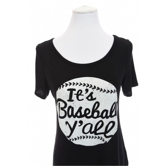 Zutter USA "It's Baseball Ya'll" Black White Graphic T-Shirt Tee Womens Sz M - Picture 3 of 8